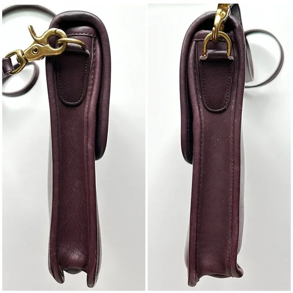 Vintage Coach NYC School Bag in Burgundy Glovetanned Leather - Style 9695 - Picture 3 of 8